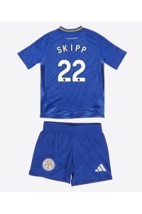 Leicester City Oliver Skipp #22 Jalkapallovaatteet Lasten Kotipeliasu 2024-25 Lyhythihainen (+ Lyhyet housut)